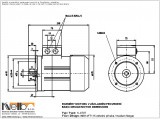 Rozměry 1LA707 IMB14FT115 (přírubový se střední přírubou)