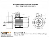 Rozměry 1LE1001 IMB5 (přírubový s velkou přírubou) Velikost 160M