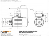 Rozměry 1MA709 IMB14FT (přírubový se střední přírubou) 